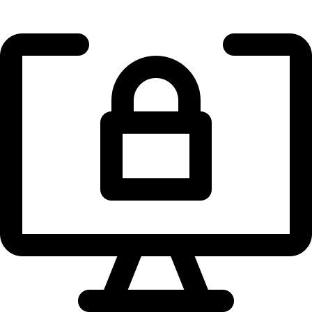 Secure Desktop Computer Lock with Padlock (Streamline) Free Open-Source SVG Icon (Streamline)