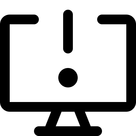 Computer Desktop Warning Notification on Display Device (Streamline) Free Open-Source SVG Icon (Streamline)