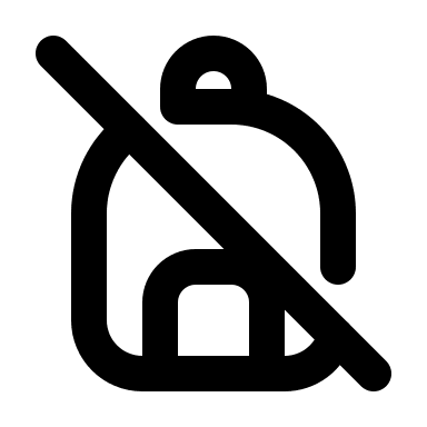 Backpack Off (Tabler) Free Open-Source SVG Icon (Tabler Icons)