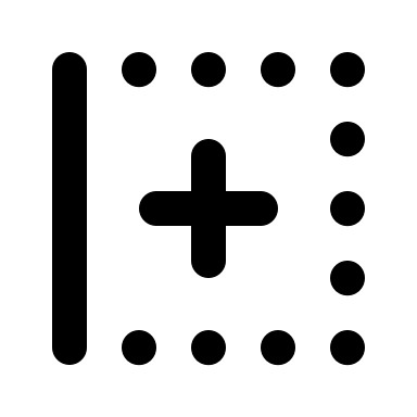Left Border with Plus Symbol (Tabler) Free Open-Source SVG Icon (Tabler Icons)