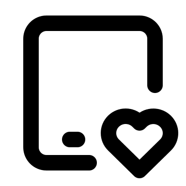 iPad with Heart Symbol (Tabler) Free Open-Source SVG Icon (Tabler Icons)