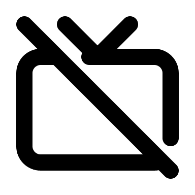 Television Device Off (Tabler) Free Open-Source SVG Icon (Tabler Icons)