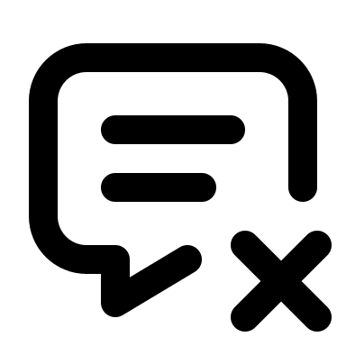 Message with Cross Mark Free Open-Source SVG Icon (Tabler Icons)