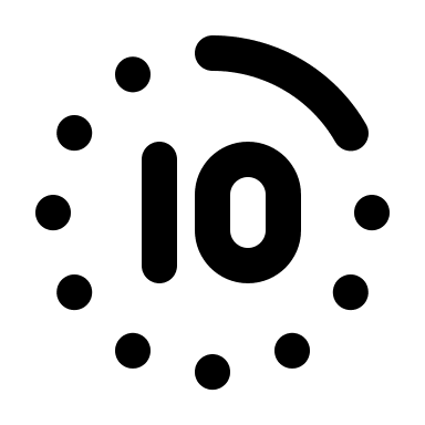 10 Minute Duration Timer (Tabler) Free Open-Source SVG Icon (Tabler Icons)