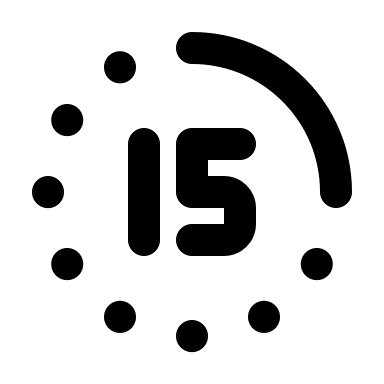 15 Minute Time Duration (Tabler) Free Open-Source SVG Icon (Tabler Icons)