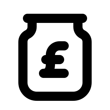 Pound Tip Jar Free Open-Source SVG Icon (Tabler Icons)