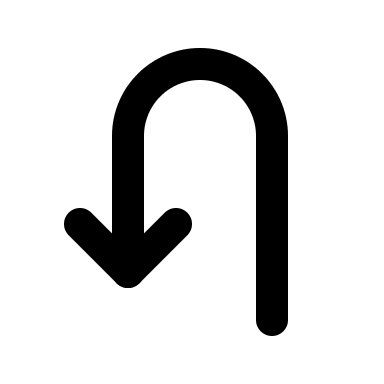 Left U-Turn Directional Arrow Free Open-Source SVG Icon (Tabler Icons)