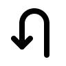 Left U-Turn Directional Arrow Free Open-Source SVG Icon