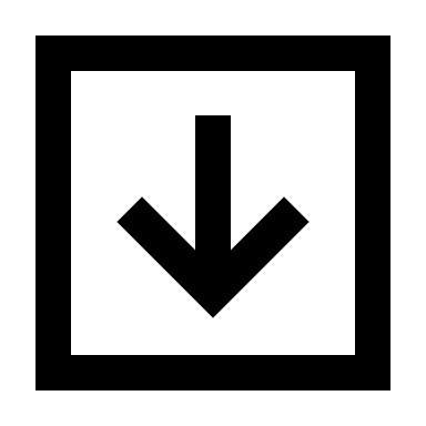 Downward Arrow in Rectangle (TDesign) Free Open-Source SVG Icon (TDesign Icons)