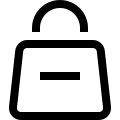 Shopping Bag with Minus Symbol (Outline) Free Open-Source SVG Icon