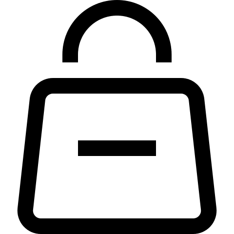 Shopping Bag with Minus Symbol (Outline) Free Open-Source SVG Icon (Teenyicons)