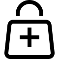 Bag with Plus Sign (Outline) Free Open-Source SVG Icon