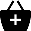 Basket with Plus Sign (Solid) Free Open-Source SVG Icon