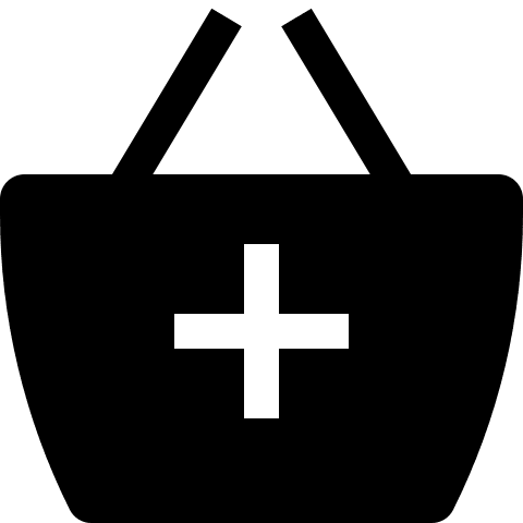 Basket with Plus Sign (Solid) Free Open-Source SVG Icon (Teenyicons)