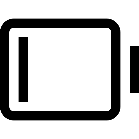 Battery Level 1 (Outline) Free Open-Source SVG Icon (Teenyicons)