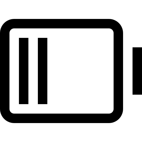 Battery Level 2 (Outline) Free Open-Source SVG Icon (Teenyicons)