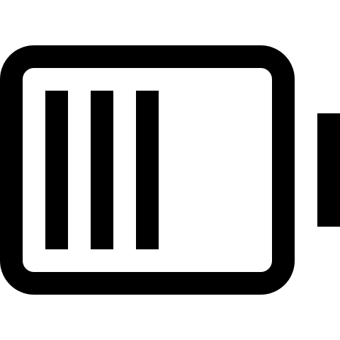 Three-Quarter Battery Level (Outline) Free Open-Source SVG Icon (Teenyicons)