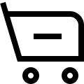 Shopping Cart with Minus Symbol (Outline) Free Open-Source SVG Icon