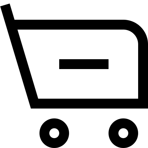 Shopping Cart with Minus Symbol (Outline) Free Open-Source SVG Icon (Teenyicons)