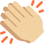 Medium Light Skin Tone Clapping Hands (Twitter Emoji) Free Open-Source SVG Icon