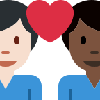 Couple with Heart: Man and Man (Light and Dark Skin Tone) Free Open-Source SVG Icon