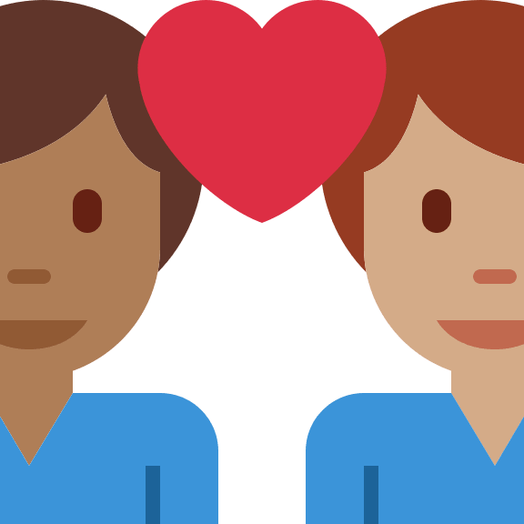 Couple with Heart (Man-Man) Emoji (Medium Dark Skin Tone & Free Open-Source SVG Icon (Twitter Emoji)