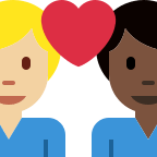 Couple with Heart: Man and Man (Medium-Light Skin Tone and Dark Free Open-Source SVG Icon