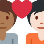 Couple With Heart (Medium Dark Skin Tone, Light Skin Tone) Free Open-Source SVG Icon