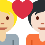 Couple with Heart (Medium Light Skin Tone, Light Skin Tone) Free Open-Source SVG Icon