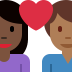 Couple With Heart: Woman and Man (Dark Skin Tone & Medium Dark Free Open-Source SVG Icon