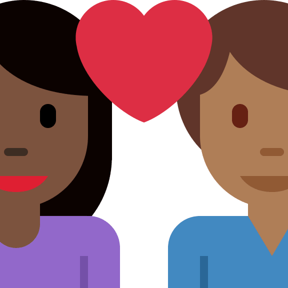 Couple With Heart: Woman and Man (Dark Skin Tone & Medium Dark Free Open-Source SVG Icon (Twitter Emoji)