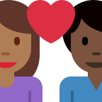 Couple with Heart (Medium Dark Skin Tone, Dark Skin Tone) Free Open-Source SVG Icon