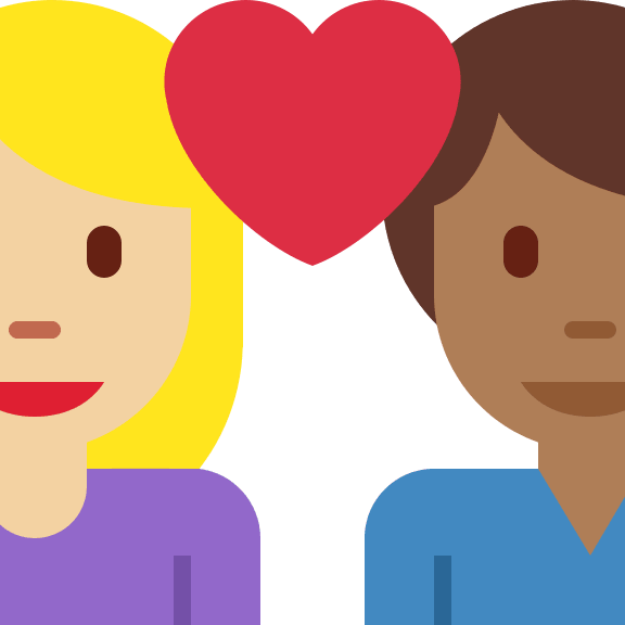 Couple With Heart: Woman and Man (Medium Light and Medium Dark Skin Free Open-Source SVG Icon (Twitter Emoji)