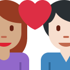 Couple With Heart: Woman and Man (Medium Skin Tone and Light Skin Free Open-Source SVG Icon