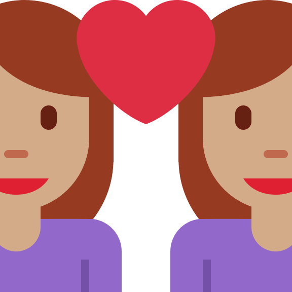 Couple with Heart: Woman and Woman with Medium Skin Tone Free Open-Source SVG Icon (Twitter Emoji)