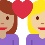 Couple with Heart: Woman-Woman (Medium Skin Tone, Medium-Light Free Open-Source SVG Icon