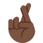 Crossed Fingers Gesture with Dark Skin Tone Free Open-Source SVG Icon