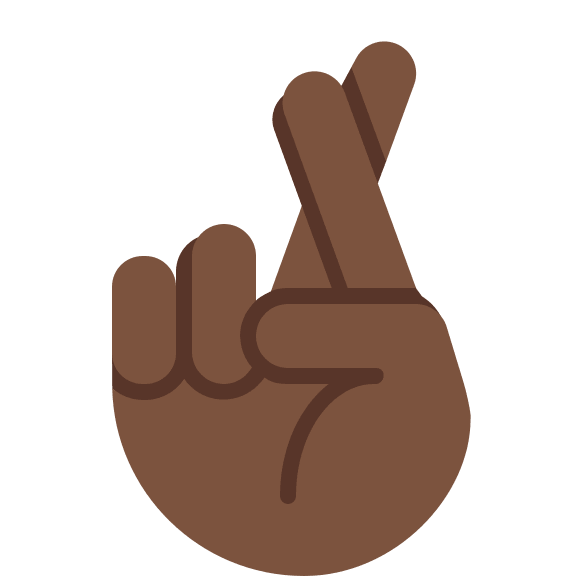 Crossed Fingers Gesture with Dark Skin Tone Free Open-Source SVG Icon (Twitter Emoji)