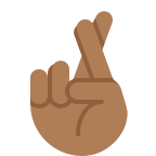 Crossed Fingers Gesture with Medium Dark Skin Tone Free Open-Source SVG Icon