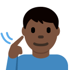 Deaf Man with Dark Skin Tone Free Open-Source SVG Icon