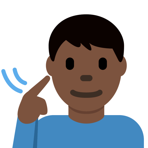 Deaf Man with Dark Skin Tone Free Open-Source SVG Icon (Twitter Emoji)