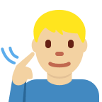 Deaf Man with Medium-Light Skin Tone Free Open-Source SVG Icon