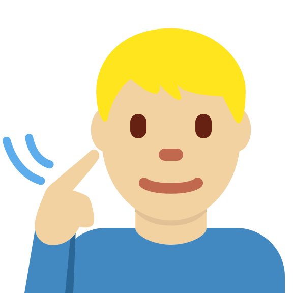 Deaf Man with Medium-Light Skin Tone Free Open-Source SVG Icon (Twitter Emoji)