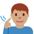 Deaf Man with Medium Skin Tone Free Open-Source SVG Icon