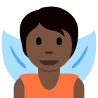 Dark Skin Tone Fairy Free Open-Source SVG Icon