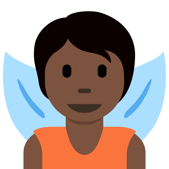 Dark Skin Tone Fairy Free Open-Source SVG Icon (Twitter Emoji)