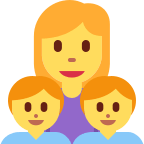 Woman and Two Boys Family Free Open-Source SVG Icon