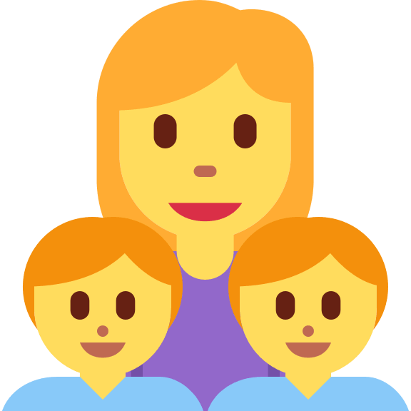 Woman and Two Boys Family Free Open-Source SVG Icon (Twitter Emoji)