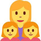 Family with Woman and Two Girls Free Open-Source SVG Icon