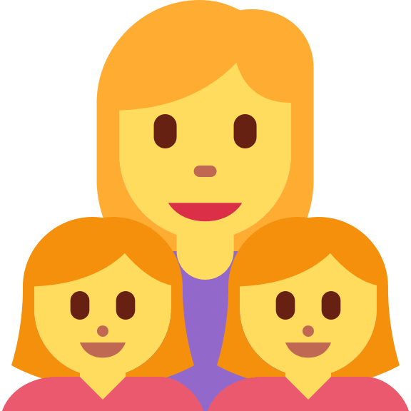 Family with Woman and Two Girls Free Open-Source SVG Icon (Twitter Emoji)